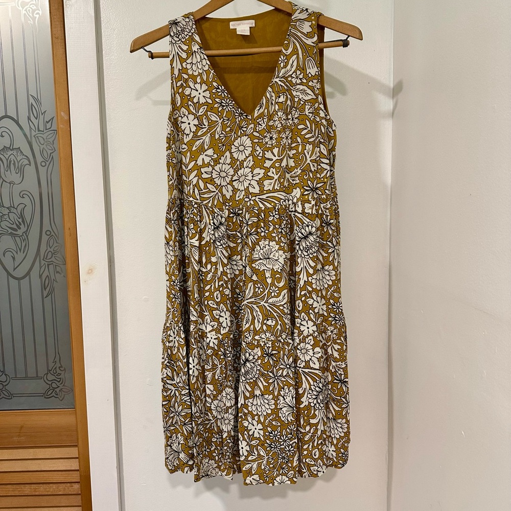 Rachel Ashwell Mustard & Cream Midi Dress